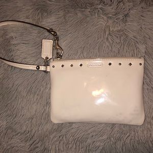 Small white coach wristlet